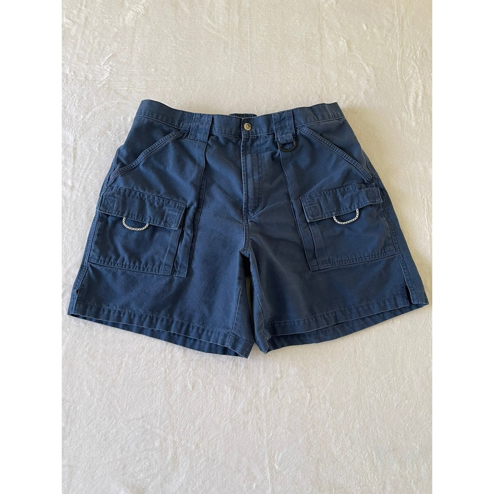 Columbia PFG Womens L Blue Cargo Fishing Shorts Cotton Utility Outdoor Hiking